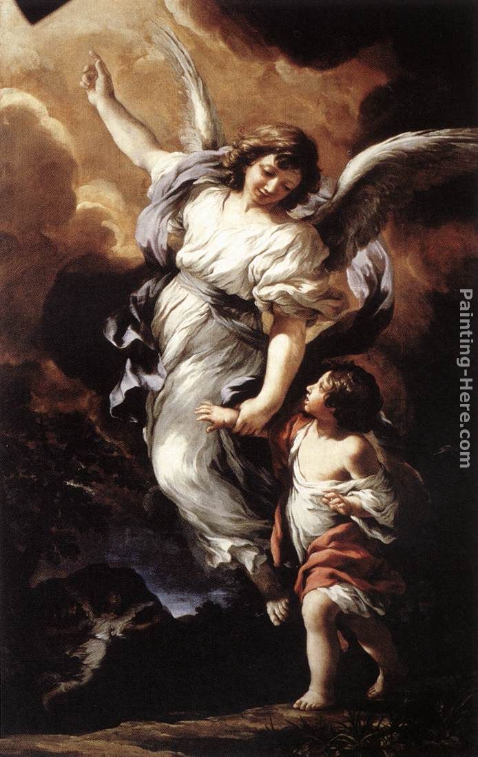 The Guardian Angel painting - Pietro da Cortona The Guardian Angel art painting